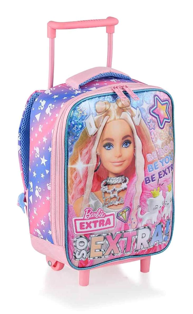 Frocx 48179 Barbie Mattel Tekerlekli Tek Gözlü Pembe Anaokulu Kız Çocuk Çekçekli Çantası