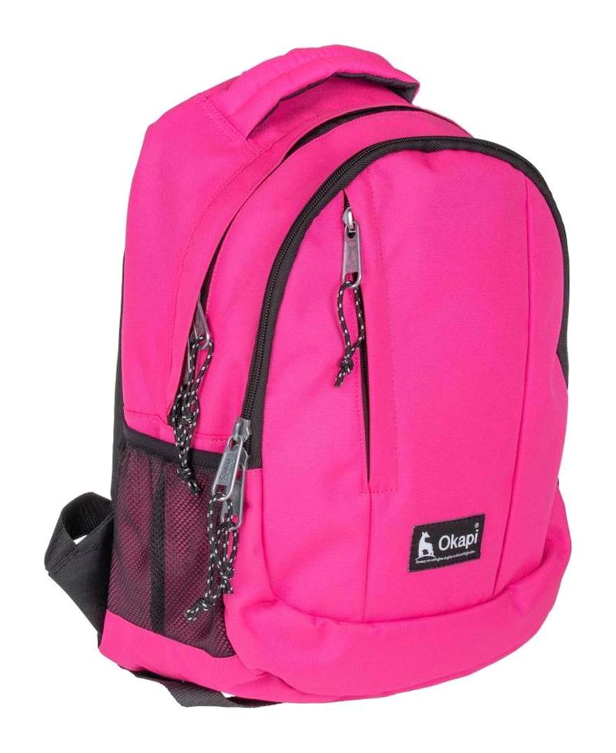 Okapi OKP-125 Su Geçirmez 3 Gözlü Pembe Lise-Üniversite Kadın Sırt Çantası