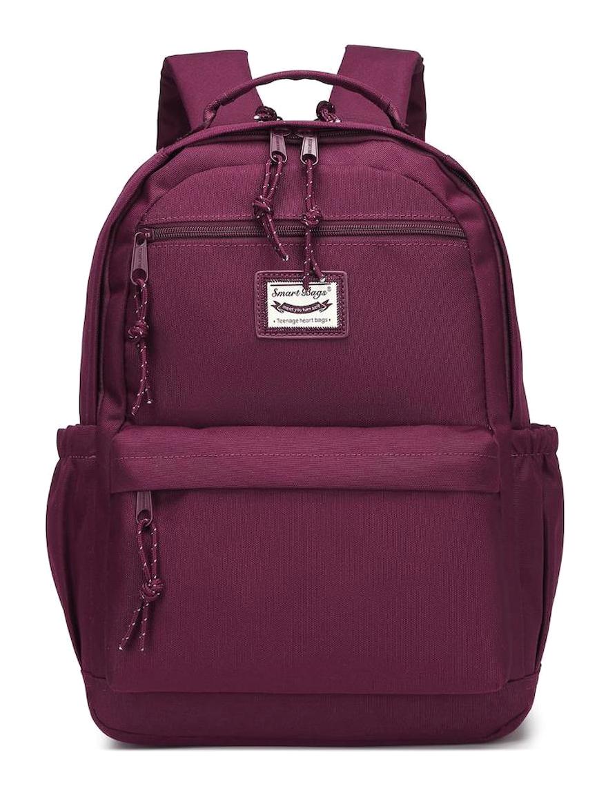 Smart Bags 3198 Çok Gözlü Bordo Lise-Üniversite Kız Çocuk Sırt Çantası