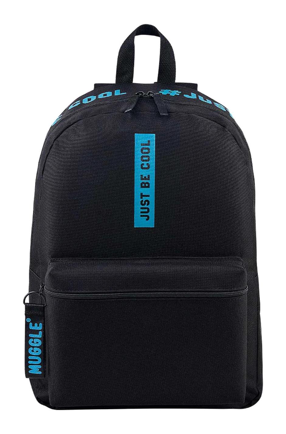 Muggle MU-0488 Su Geçirmez 2 Gözlü Siyah Lise-Üniversite Unisex Sırt Çantası