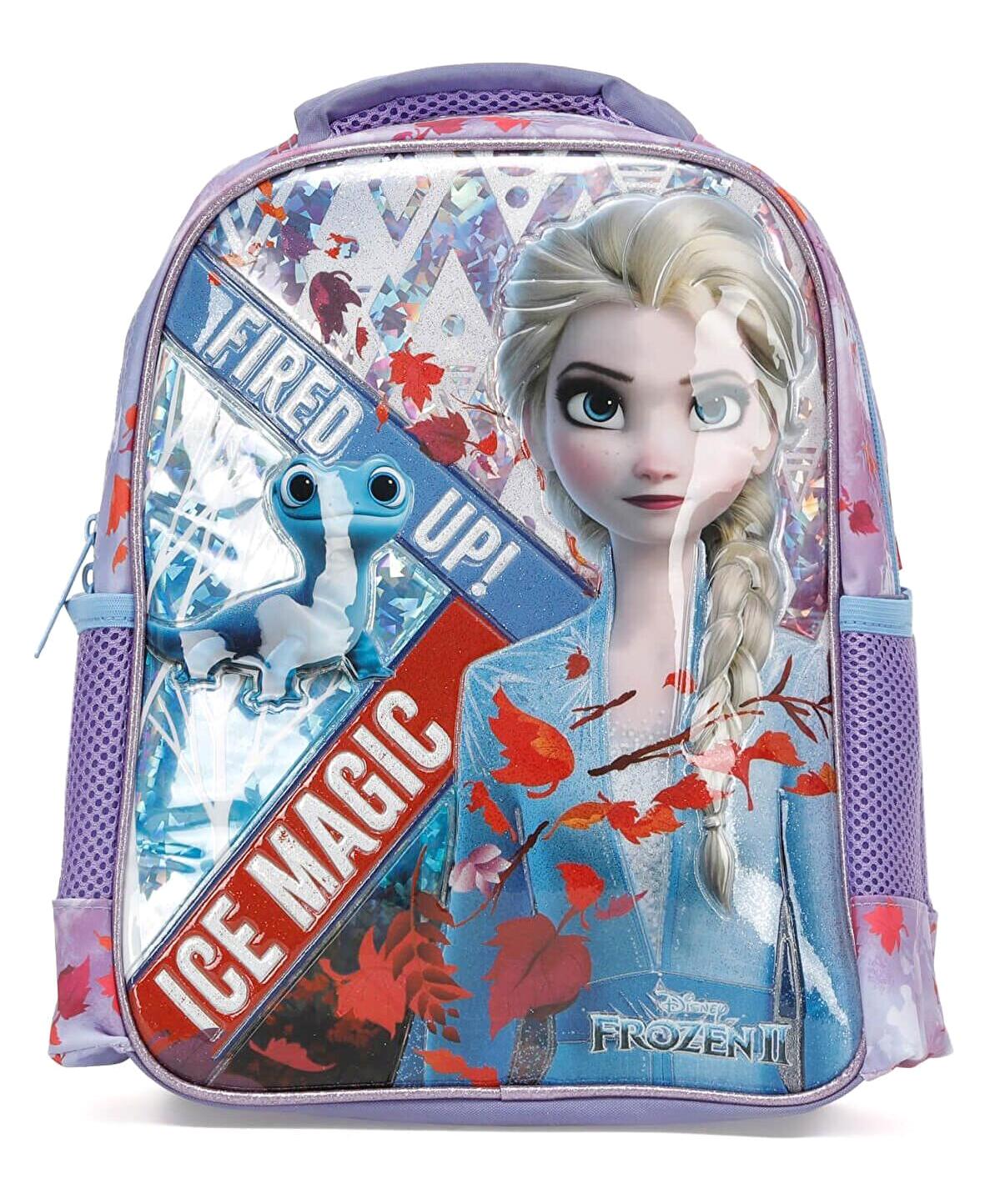 Frocx 41151 Elsa Frozen Su Geçirmez Tek Gözlü Lila Anaokulu Kız Çocuk Sırt Çantası