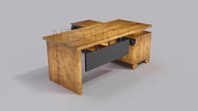 Ntconcept Enox 76x85x140 cm Ahşap Koyu Ceviz Çalışma Masası