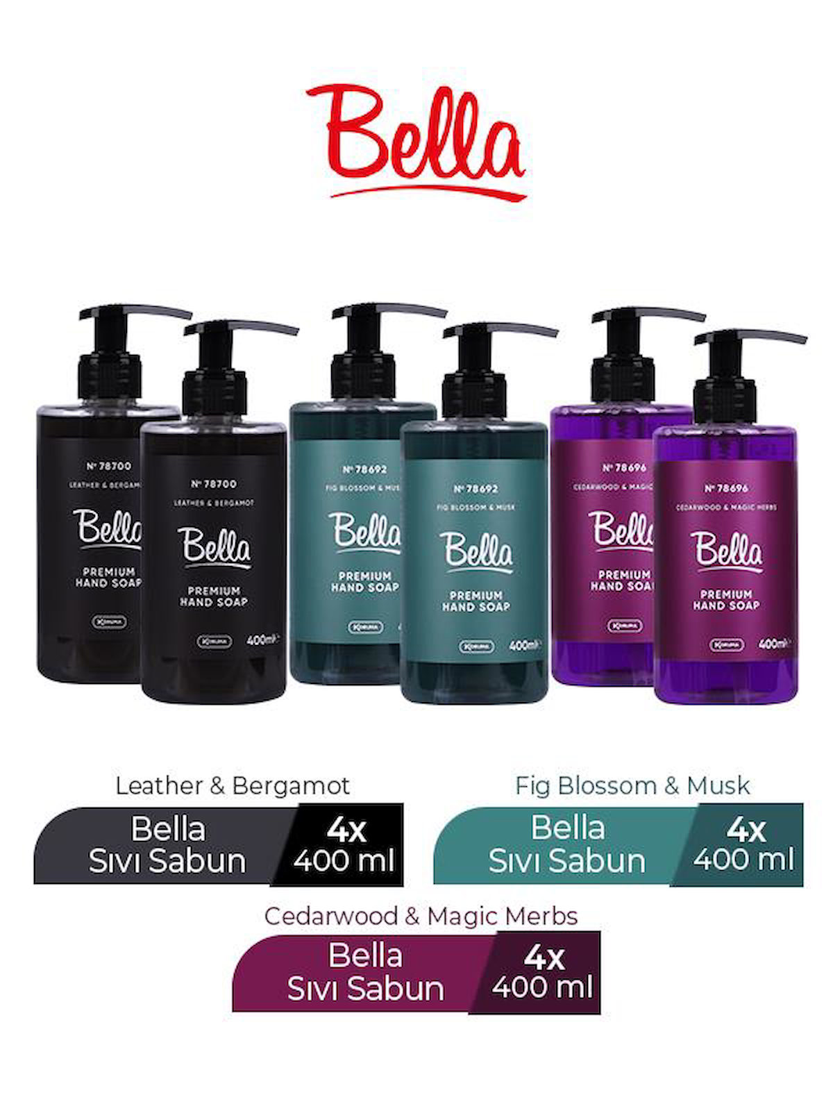 Bella Karışık Nemlendiricili 6'lı 400 ml Sıvı Sabun