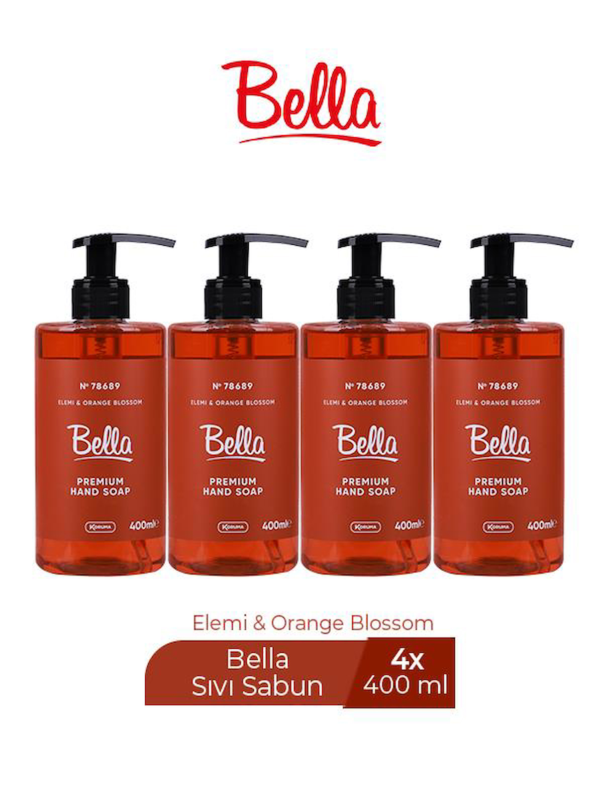 Bella Portakal Çiçeği Nemlendiricili 4'lü 400 ml Sıvı Sabun