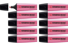 Stabilo Boss 10'lu Pastel Pembe Kesik Uçlu Fosforlu Kalem Seti