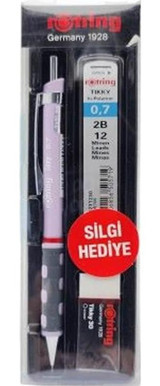 Rotring Tikky Silgili Plastik Metalik Lila 0.7 mm Uçlu Versatil Kalem Seti