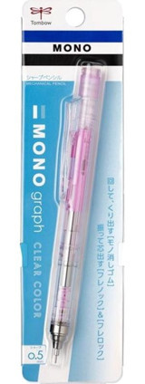 Tombow Mono Graph Silgili Plastik Neon Açık Pembe 0.5 mm Uçlu Versatil Kalem