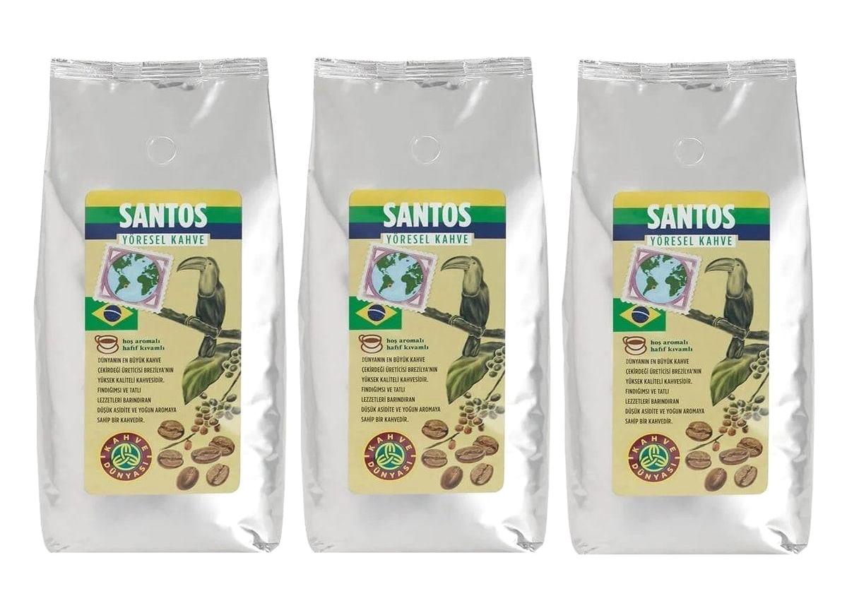 Kahve Dünyası Fındık Aromalı Santos Arabica Çekirdek Filtre Kahve 3x1 kg