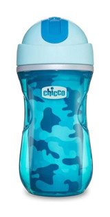 Chicco Isı Yalıtımlı Pipetli Kulpsuz 14 Ay+ 266 ml Alıştırma Bardağı Mavi