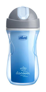 Chicco Isı Yalıtımlı Pipetli Akıtmaz Kulpsuz 14 Ay+ 266 ml Alıştırma Bardağı Mavi