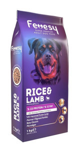 Fevesy Kuzu Etli-Pirinç Tüm Irklar Yetişkin Köpek Maması 1 kg