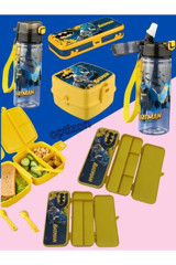 Optizon Lisanslı Suluklu Batman Sarı Beslenme Çantası + Kalemlikli