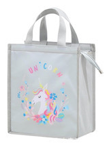 Ecrou Unicornlu Yıkanabilir Organik Unicorn Gri Beslenme Çantası