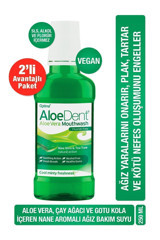 Aloedent Alkolsüz Florürsüz Aloevera-Çay Ağacı Aromalı 250x2 ml Ağız Gargarası