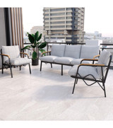 Doruk Home Metal 5'li Bahçe Koltuğu Gri