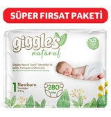 Giggles Natural 1 Numara Cırtlı Bebek Bezi 280'li