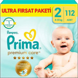 Prima Premium Care 2 Numara Cırtlı Bebek Bezi 112'li