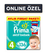 Prima 4 Numara Cırtlı Bebek Bezi 136'lı