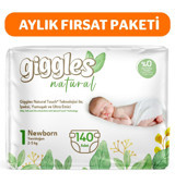 Giggles Natural 1 Numara Cırtlı Bebek Bezi 140'lı
