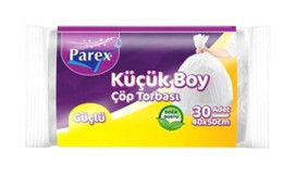 Parex Güçlü Küçük Boy 40x50 cm Çöp Poşeti 30 Adet Beyaz