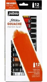 Pebeo 668300 Tüp Çok Renkli 12x12 ml Guaj Boya Seti