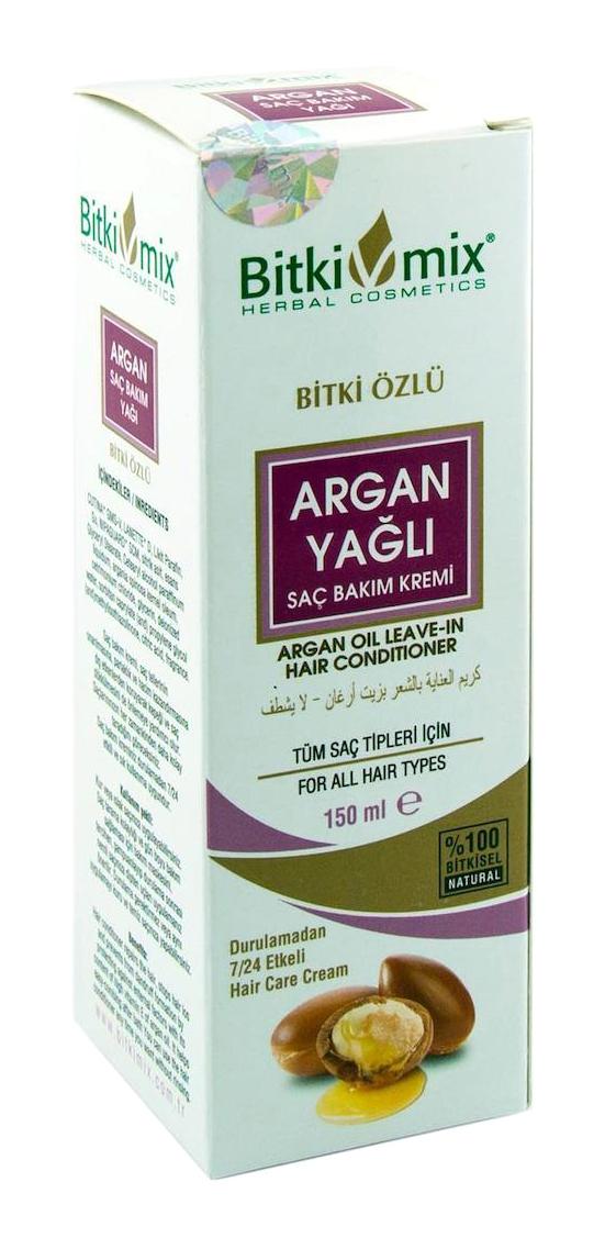Bitki Mix Argan Yağlı Slikonsuz Onarıcı Tüm Saçlar İçin Saç Kremi Durulanmayan Saç Kremi 150 ml
