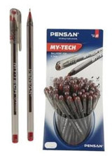 Pensan Plastik 1 mm Kırmızı 60'lı Tükenmez Kalem