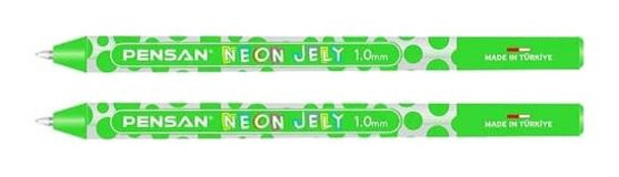 Pensan Jely Neon Plastik Yeşil 12'li Tükenmez Kalem