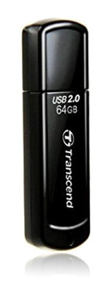 Transcend TS64GJF350 USB 2.0 Type A 64 GB Flash Bellek Siyah