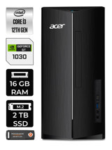 Acer Aspire DT.BHUEM.004 Harici GeForce GT 1030 Intel Core i3 12100 16 GB Ram 2 TB SSD Tower FreeDos Masaüstü Bilgisayar + PER4 BELLEK