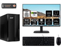 Acer Aspire TC1760 DTBHUEM004MNT2423 Harici GeForce GT 730 4 GB Intel Core i3 12100 24 GB Ram 1 TB SSD Tower Windows 11 Pro 23.8 inç Monitörlü Masaüstü Bilgisayar + PER4 BELLEK