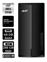 Acer Aspire DT.BHUEM.005 Harici Radeon RX 550 Intel Core i5 12400 48 GB Ram 256 GB SSD Tower Windows 11 Home Masaüstü Bilgisayar + PER4 BELLEK