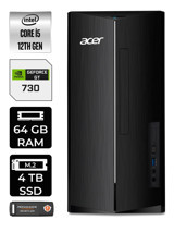 Acer Aspire DT.BHUEM.005 Harici GeForce GT 730 4 GB Intel Core i5 12400 64 GB Ram 4 TB SSD Tower Windows 11 Pro Masaüstü Bilgisayar + PER4 BELLEK