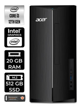 Acer Aspire TC1760 DT.BHUEM.004 Dahili Intel UHD Graphics Intel Core i3 12100 20 GB Ram 512 GB SSD Tower Windows 11 Pro Masaüstü Bilgisayar + PER4 BELLEK
