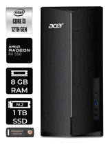 Acer Aspire DT.BHUEM.004 Harici Radeon RX 550 Intel Core i3 12100 8 GB Ram 1 TB SSD Tower Windows 11 Pro Masaüstü Bilgisayar + PER4 BELLEK
