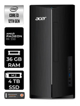 Acer Aspire DT.BHUEM.004 Harici Radeon RX 550 Intel Core i3 12100 36 GB Ram 4 TB SSD Tower FreeDos Masaüstü Bilgisayar + PER4 BELLEK