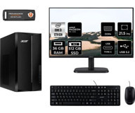 Acer Aspire TC1760 DTBHUEM004MNT1332 Harici Radeon RX 550 Intel Core i3 12100 36 GB Ram 512 GB SSD Tower FreeDos 21.5 inç Monitörlü Masaüstü Bilgisayar + PER4 BELLEK