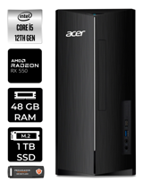 Acer Aspire DT.BHUEM.005 Harici Radeon RX 550 Intel Core i5 12400 48 GB Ram 1 TB SSD Tower Windows 11 Home Masaüstü Bilgisayar + PER4 BELLEK