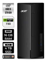 Acer Aspire DT.BHUEM.004 Harici GeForce GT 730 4 GB Intel Core i3 12100 16 GB Ram 4 TB SSD Tower Windows 11 Pro Masaüstü Bilgisayar + PER4 BELLEK