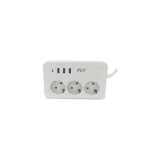 Fly 3406-01 3'lü Soket 2 metre 3'lü USB Kablosuz Tekli 2500 J Akım Korumalı Priz