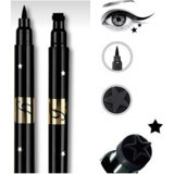 Halvey Kalp Ve Yıldız Desenli Çift Taraflı Mat Pastel Siyah Kalem Eyeliner