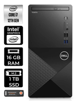 Dell Vostro 3910MT N7598VDT3910 Dahili Intel UHD Graphics Intel Core i7 12700 16 GB Ram 1 TB SSD Tower FreeDos Masaüstü Bilgisayar + PER4 BELLEK