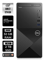 Dell Vostro 3910MT N7600VDT3910 Harici Radeon RX 550 Intel Core i7 12700 32 GB Ram 2 TB SSD Tower Windows 11 Pro Masaüstü Bilgisayar + PER4 BELLEK