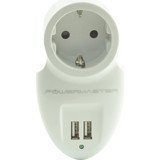 Powermaster 16895 Tekli Soket 2'li USB Kablolu Tekli Akım Korumalı Priz