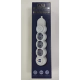 Fly 3393-01 3'lü Soket 2 metre 2'li USB Kablolu Tekli 2500 J Akım Korumalı Priz