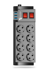 Fulltech Ftr-08 8'li Soket 2 metre 3'lü USB Kablolu Çiftli Akım Korumalı Priz