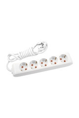 Vi̇ko Multi-Let 3500 W Kalın Topraklı 5'li 1 m Uzatma Kablolu Priz Beyaz