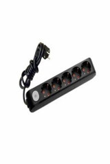 Vi̇ko Multi-Let 3500 W Kalın Topraklı Anahtarlı 5'li 2 m Uzatma Kablolu Priz Siyah