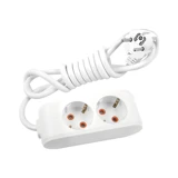 Vi̇ko Multi-Let 3500 W Kalın Topraklı 2'li 5 m Uzatma Kablolu Priz Beyaz