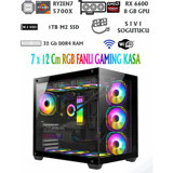 Ramtech Aquarium X10 Harici GeForce RTX 3060 Ti AMD Ryzen 7 M2 32 GB Ram 1 TB SSD Tower FreeDos Masaüstü Bilgisayar